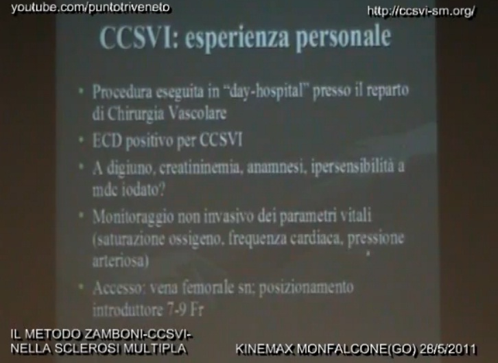 CCSVI - Esperienza del dott. Pozzi Mucelli