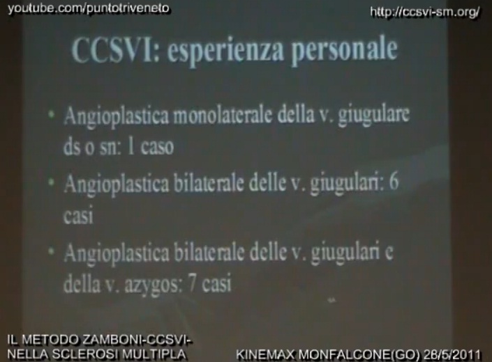 Tipi di CCSVI trattate - dott. Pozzi Mucelli